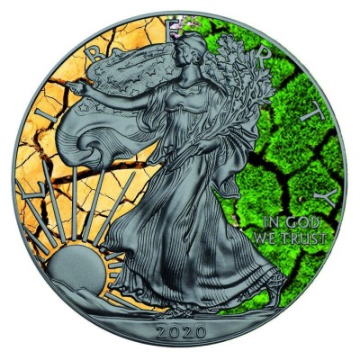 EARTH - The 4 Elements of Life SILVER EAGLE 1 Oz - stříbrná sběratelská mince