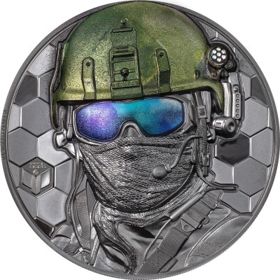 Real Heroes: Special Forces Black Proof-3 Oz-stříbrná sběratelská mince
