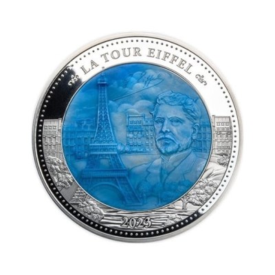 The Eiffel Tower - 5 Oz - stříbrná sběratelská mince s perletí
