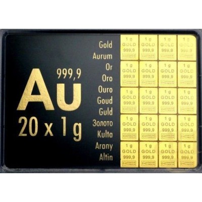 Gold Combibarren Valcambi 20x1 g -investiční zlatý slitek