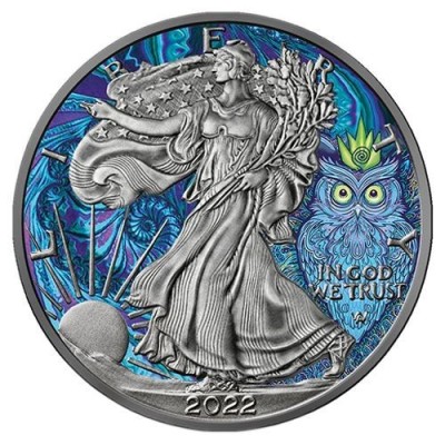 Wolf American Eagle 1 OZ - Owl - stříbrná sběratelská mince