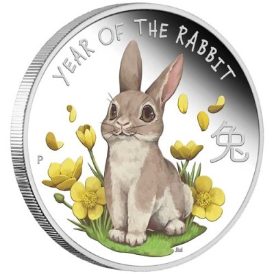 Lunar Baby Rabbit - 1/2 Oz - stříbrná sběratelská mince