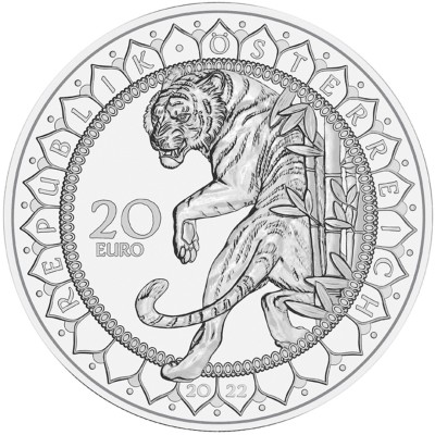 Síla tygra - 22,42 g - stříbrná sběratelská mince