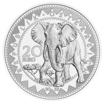 Klid slona - 22,42 g - stříbrná sběratelská mince