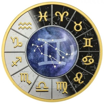 Zodiac Sign - Aquarius - 1/2 Oz - Silver Collector Coin
