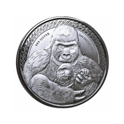 Gorila s mládětem 2023 - 1 Oz - stříbrná investiční mince (dodání 29.8.)