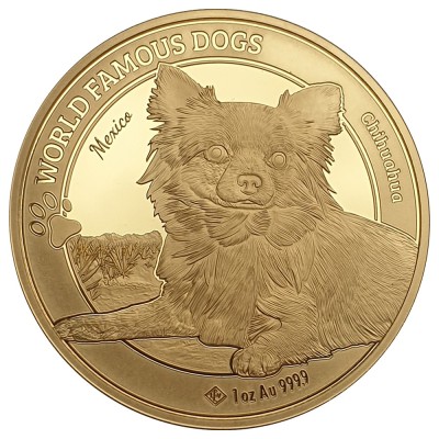 Světová plemena psů: Čivava (2023)  1 Oz -  zlatá investiční mince
