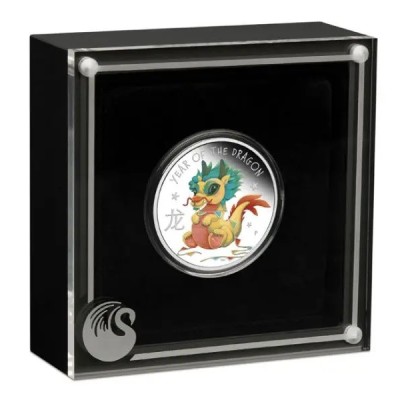 Red Lunar Dragon - 1 Oz - stříbrná sběratelská mince (dodání 30.11.2023)