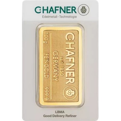 C. Hafner - 100 g - zlatý investiční slitek