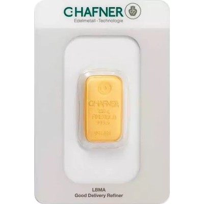 C. Hafner - 250 g - zlatý investiční slitek