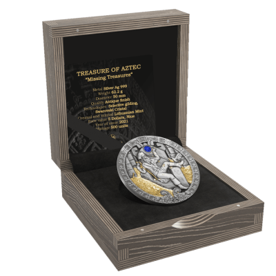 Poklad Aztéků - 2 Oz - stříbrná sběratelská mince