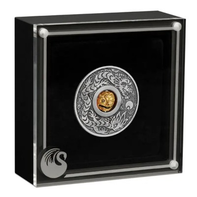 Year of the Lunar Dragon Rotating Charm - 1 Oz - stříbrná sběratelská mince