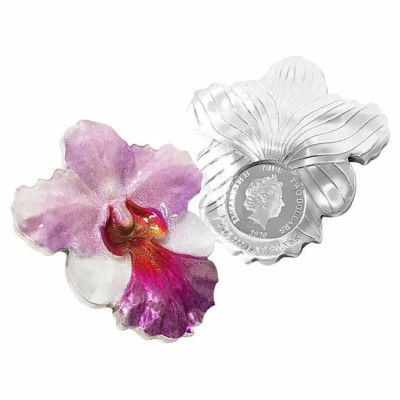World Enchanting Flower Series: Orchid -1 Oz- stříbrná sběratelská mince