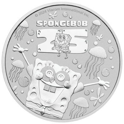Spongebob Squarepants - 1 Oz - stříbrná investiční mince