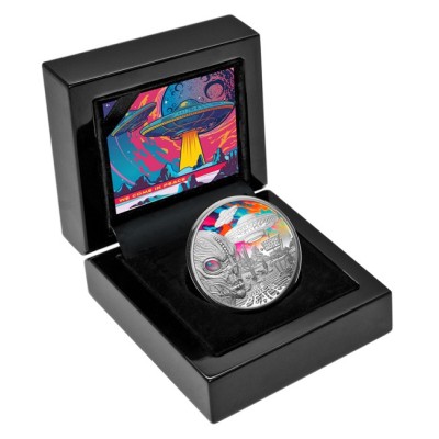 Alien Encounters - 1 Oz - stříbrná sběratelská mince