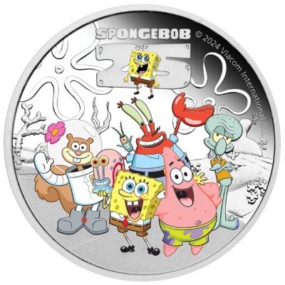 SpongeBob & Friends - 1 Oz - stříbrná proof sběratelská mince