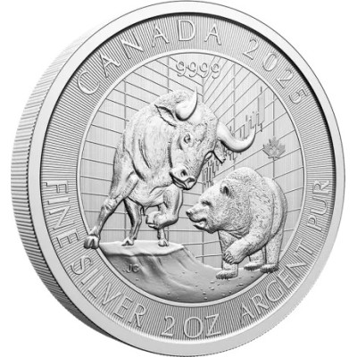 Bull and Bear (2025) - 2 Oz - stříbrná investiční mince