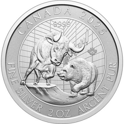 Bull and Bear (2025) - 2 Oz - stříbrná investiční mince