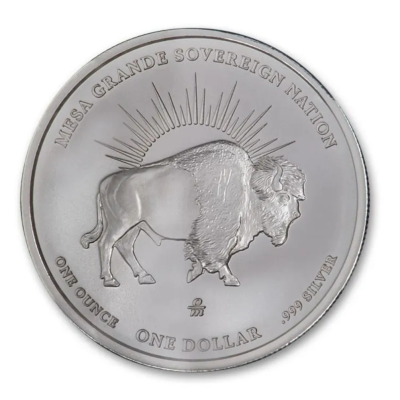 Mesa Grande Native American Bison Dollar (2025) - 1 Oz - stříbrná sběratelská mince