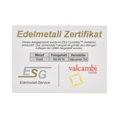 Gold Combibarren Valcambi 10x1 g -investiční zlatý slitek
