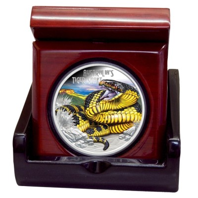 Australian Tiger Snake - 1 Oz - stříbrná proof sběratelská mince