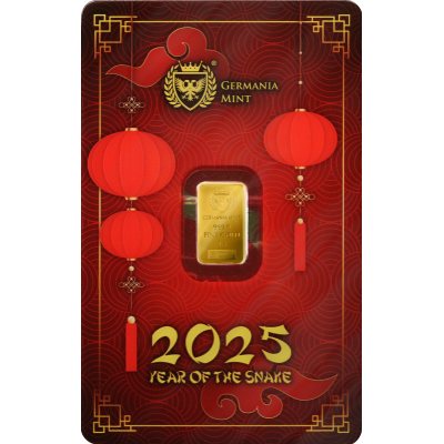 Germania Mint - Year of the Snake - 1 g -Zlatý investiční slitek