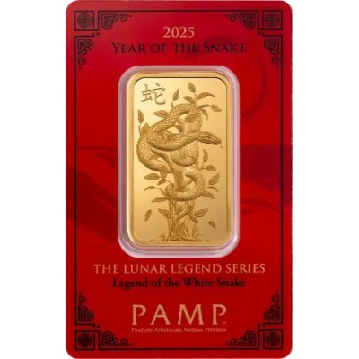 Pamp, Lunar Legend White Snake - 1 Oz - Zlatý investiční slitek