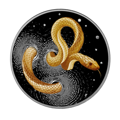 Herpeton Snake - 1 Oz - stříbrná proof sběratelská mince