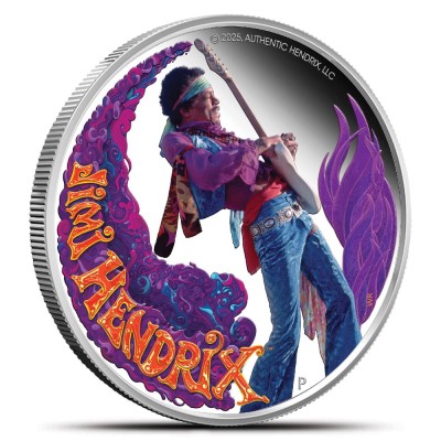 Jimi Hendrix - 1 Oz - stříbrná sběratelská mince