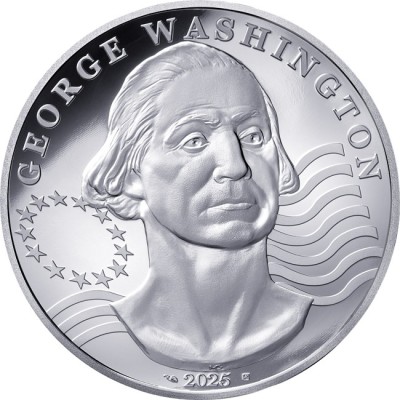 George Washington - 2 Oz - stříbrná sběratelská mince