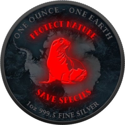 Earth - 1 Oz - Antarctica - stříbrná sběratelská mince