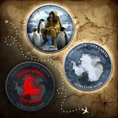 Earth - 1 Oz - Antarctica - stříbrná sběratelská mince