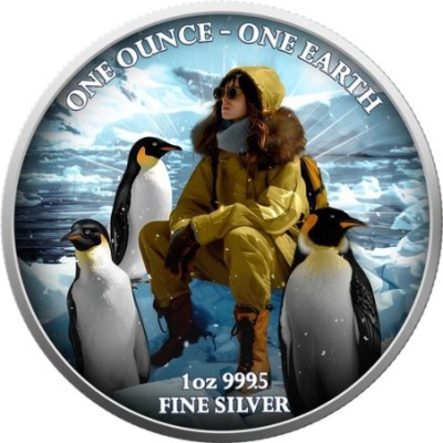 Earth - 1 Oz - Antarctica - stříbrná sběratelská mince