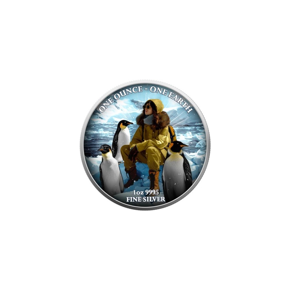 Earth - 1 Oz - Antarctica - stříbrná sběratelská mince Earth - 1 Oz - Antarctica - stříbrná sběratelská mince