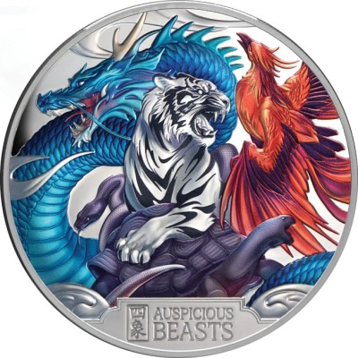 Auspicious Beasts - 5 Oz - stříbrná sběratelská mince