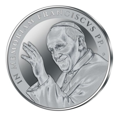 In memoriam - Papež František - 1 Oz - stříbrná sběratelská mince