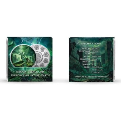 Mexico Libertad - Forces of Nature - Earth - 1 Oz - stříbrná sběratelská mince