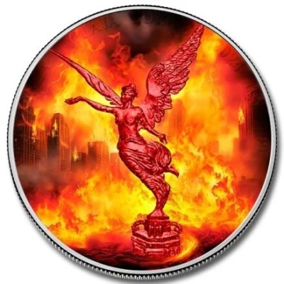 Mexico Libertad - Forces of Nature - Fire - 1 Oz - Silver Collector Coin