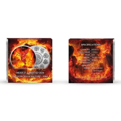Mexico Libertad - Forces of Nature - Fire - 1 Oz - Silver Collector Coin
