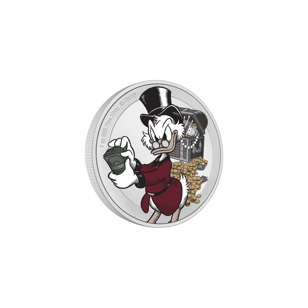Dagobert Duck 75th Anniversary - 1 Oz - Silver Collector Coin Dagobert Duck 75th Anniversary - 1 Oz - Silver Collector Coin