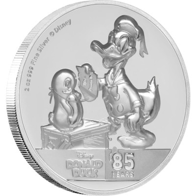 Kačer Donald 85. výročí - 2 Oz - stříbrná proof sběratelská mince