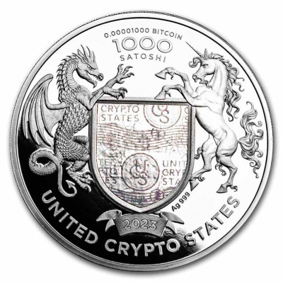 Liberty United Crypto States (2023) - 1 Oz - stříbrná proof sběratelská mince