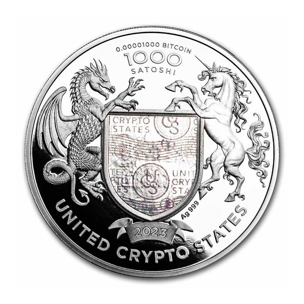 Liberty United Crypto States (2023) - 1 Oz - stříbrná proof sběratelská mince Liberty United Crypto States (2023) - 1 Oz - stříbrná proof sběratelská mince