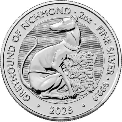 Tudor Beasts Greyhound of Richmond - 2 Oz - Silver Investment Coin