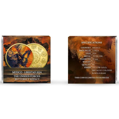 Mexico Libertad - Motýlí efekt (2024)  - 1 Oz - stříbrná sběratelská mince