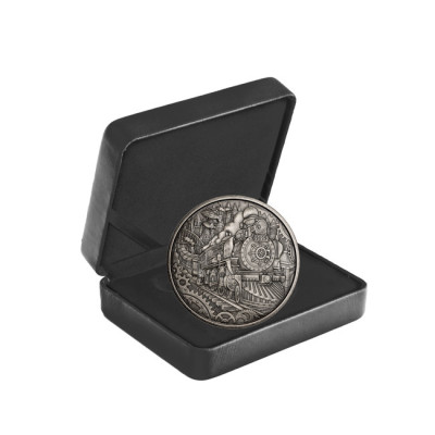 Steam Locomotive - 3 Oz - stříbrná sběratelská mince