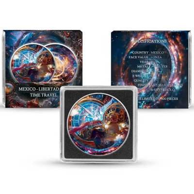 Mexico Libertad (2024) - Time Travel - stříbrná sběratelská mince