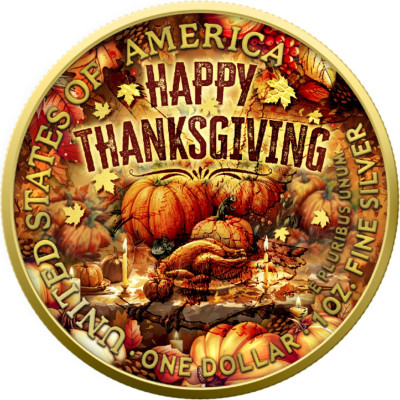 American Eagle, Happy Thanksgiving Day - 1 Oz - stříbrná sběratelská mince