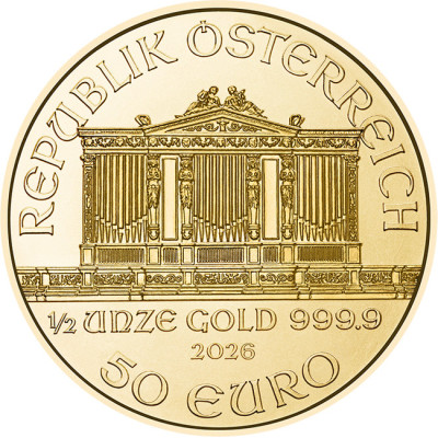Wiener Philharmoniker (2026) - 1/2 Oz - zlatá investiční mince
