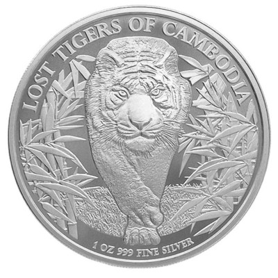 Kambodža Ztracení tygři 2026 - 1 Oz - investiční stříbrná mince